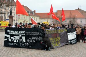 Gegendemonstration gegen eine rechte Veranstaltung.