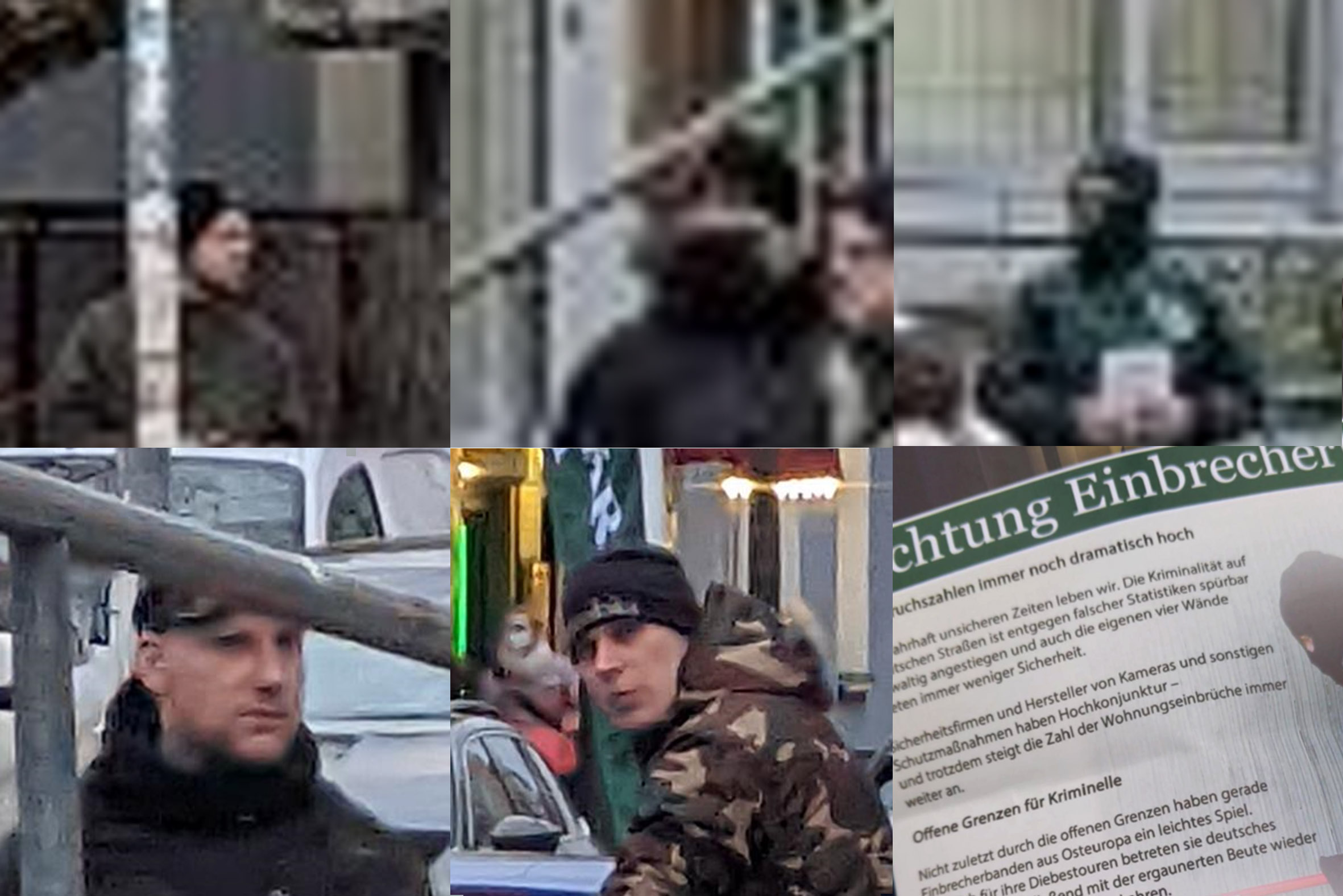 Collage mehrerer Personen an einem Wahlkampfstand.