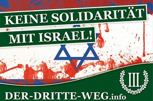 Sticker mit der Aufschrift "Keine Solidarität mit Israel!"